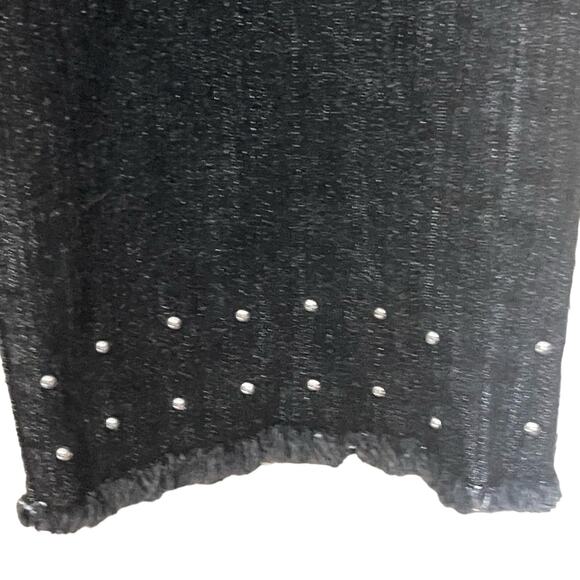 DKNY jeans black cropped frayed hem studded 5 pocket women’s size 10 30 waist - Picture 6 of 6
